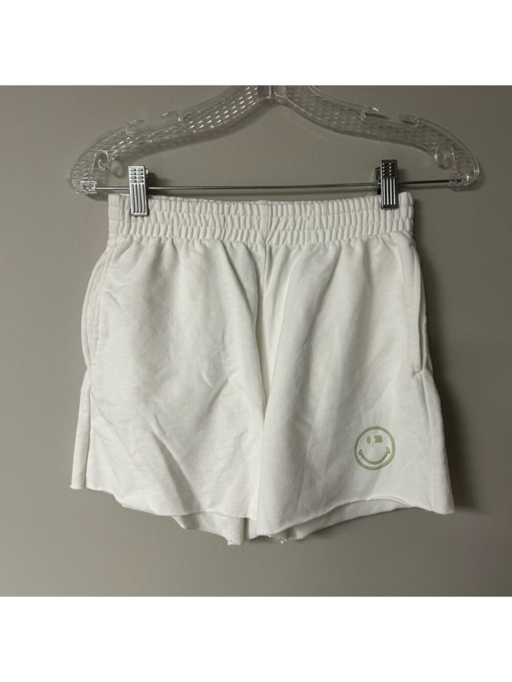 H&M White SMILEY Sweat Shorts